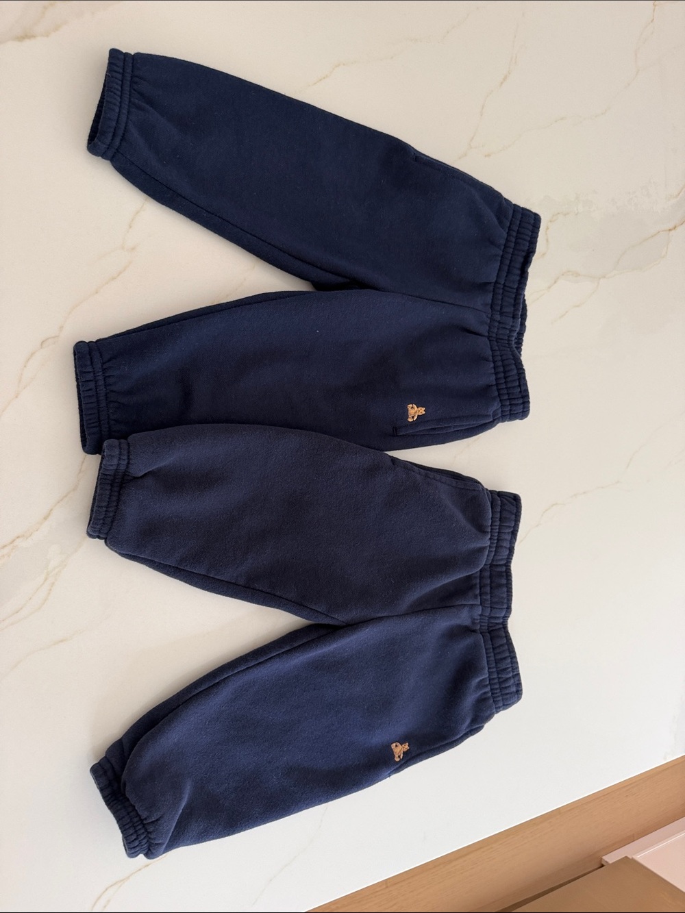 (2) GAP Navy Fleece Jogger Pants for Kids size 12-18 months bundle